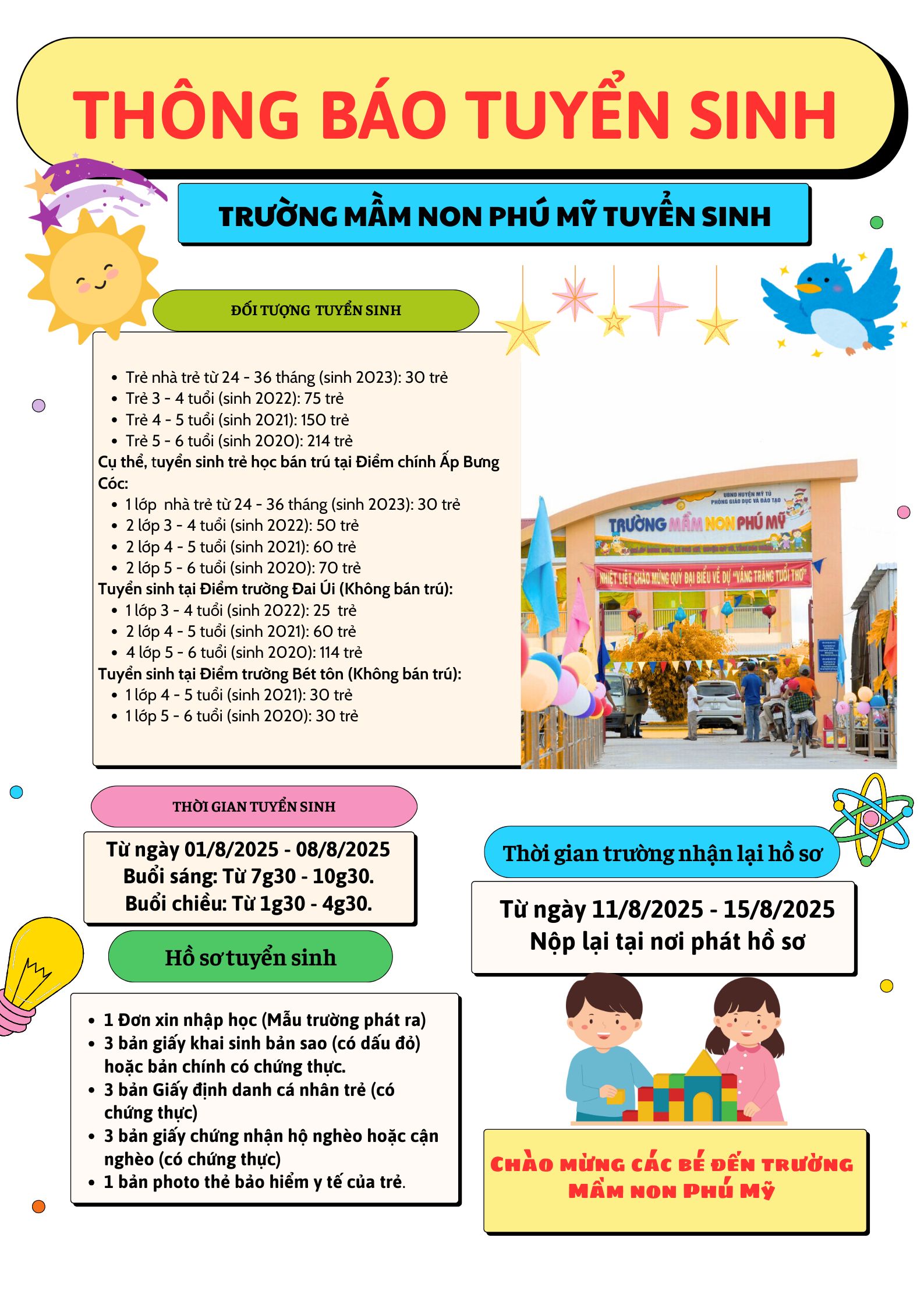 THÔNG BÁO TUYỂN SINH NĂM HỌC 2025 - 2026