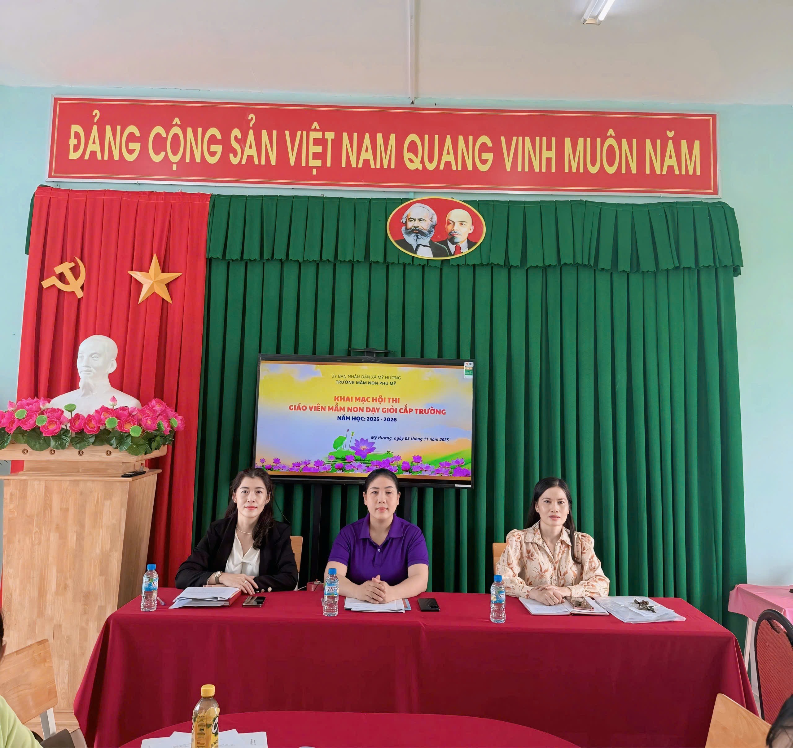 TRƯỜNG MẦM NON PHÚ MỸ TỔ CHỨC KHAI MẠC HỘI THI GIÁO VIÊN MẦM NON DẠY GIỎI CẤP TRƯỜNG